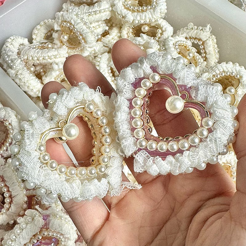 Wholesale 5PCS 50mm DIY Lace Love Beads Vertical Hole Hollow Beads